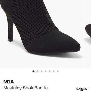 MIA Black Heeled Knit Boots